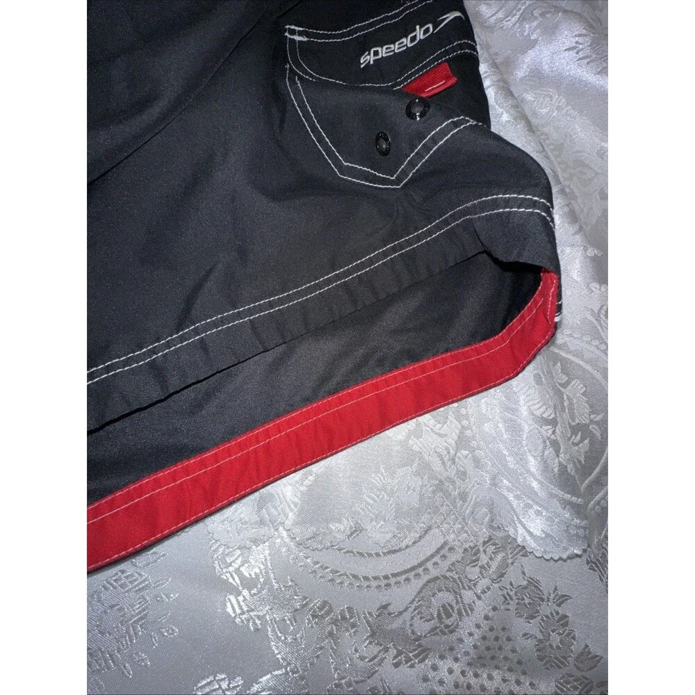 Speedo Swim Trunks Mens Board Shorts Mesh Brief Lined Black XL
